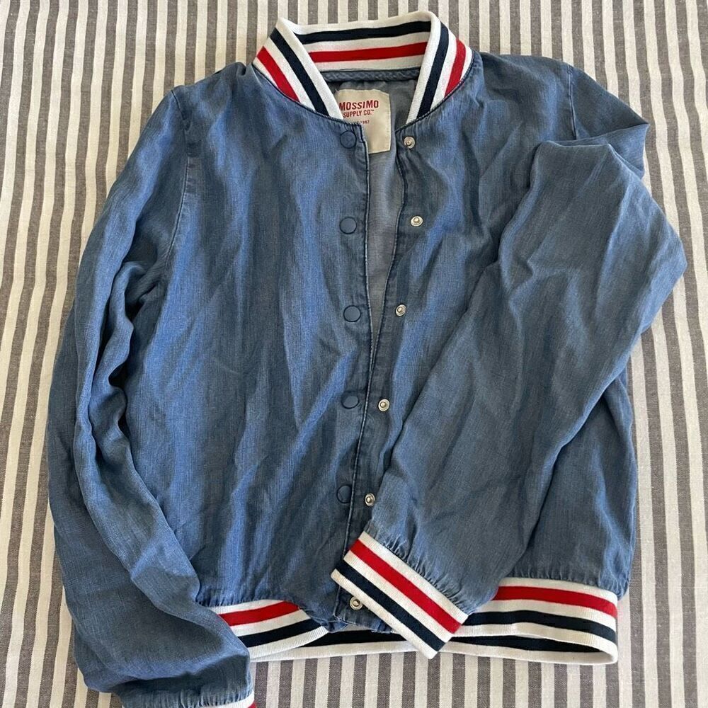 Mossimo Chambray Track Jacket Size Medium - Picture 2 of 7